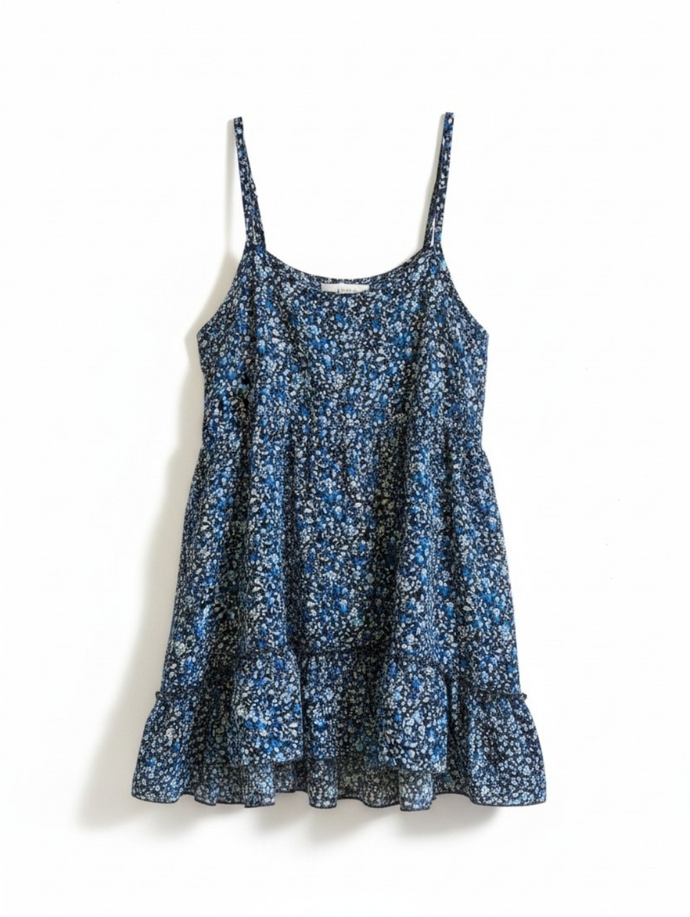 NWT! Arizona Jeans Blue Floral Spaghetti-Strap Tiered Summer Top